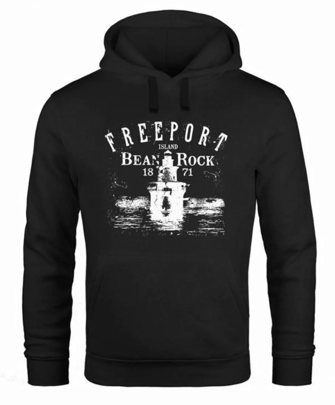 Neverless Hoodie Hoodie Herren Retro Print Leuchturm Motiv Schriftzug Freep günstig online kaufen