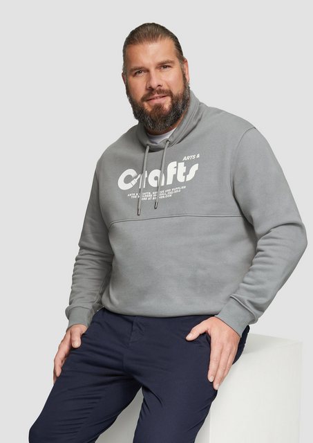 s.Oliver Sweatshirt Sweatshirt mit Frontprint und Snood-Kragen Teilungsnaht günstig online kaufen