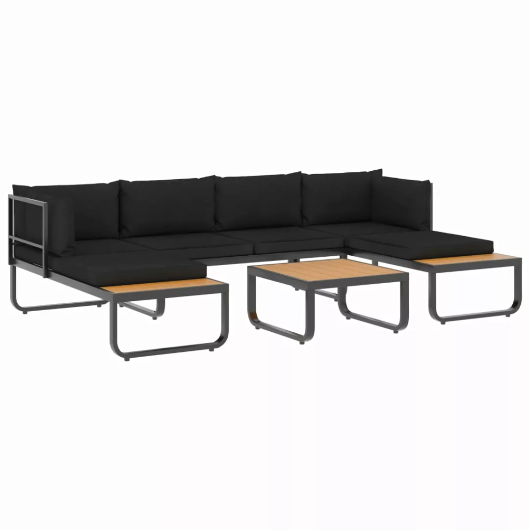 4-tlg. Garten-ecksofa-set Mit Auflagen Aluminium Und Wpc günstig online kaufen