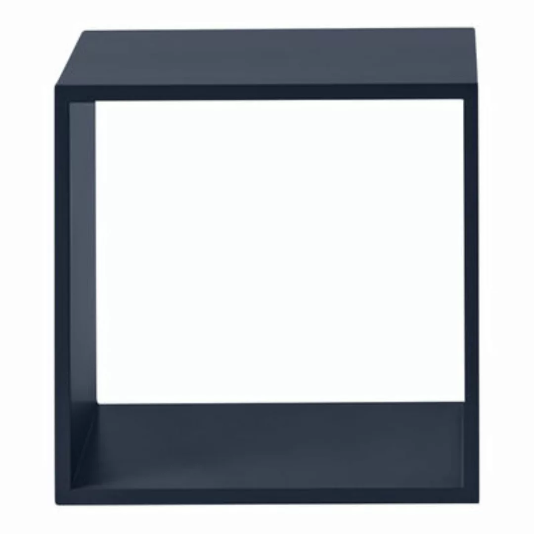Regal Stacked 2.0 holz blau / Medium quadratisch 43x43 cm/ Ohne Rückwand - günstig online kaufen