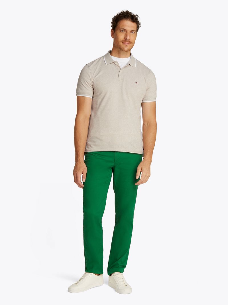 Tommy Hilfiger Linen Piqué Polo Shirt Beige - Größe M günstig online kaufen