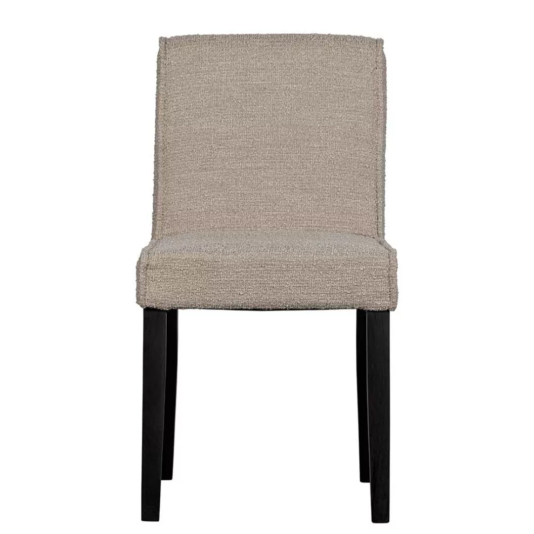 Esstisch Stühle in Beige Boucle Gestell aus Massivholz (2er Set) günstig online kaufen