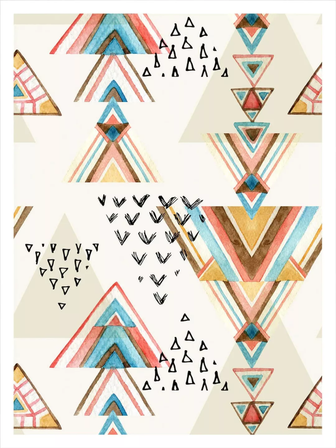 Wall-Art Poster »Boho Tribal Tipi Hirschgeweih Set«, (Set, 2 St.), Collage günstig online kaufen