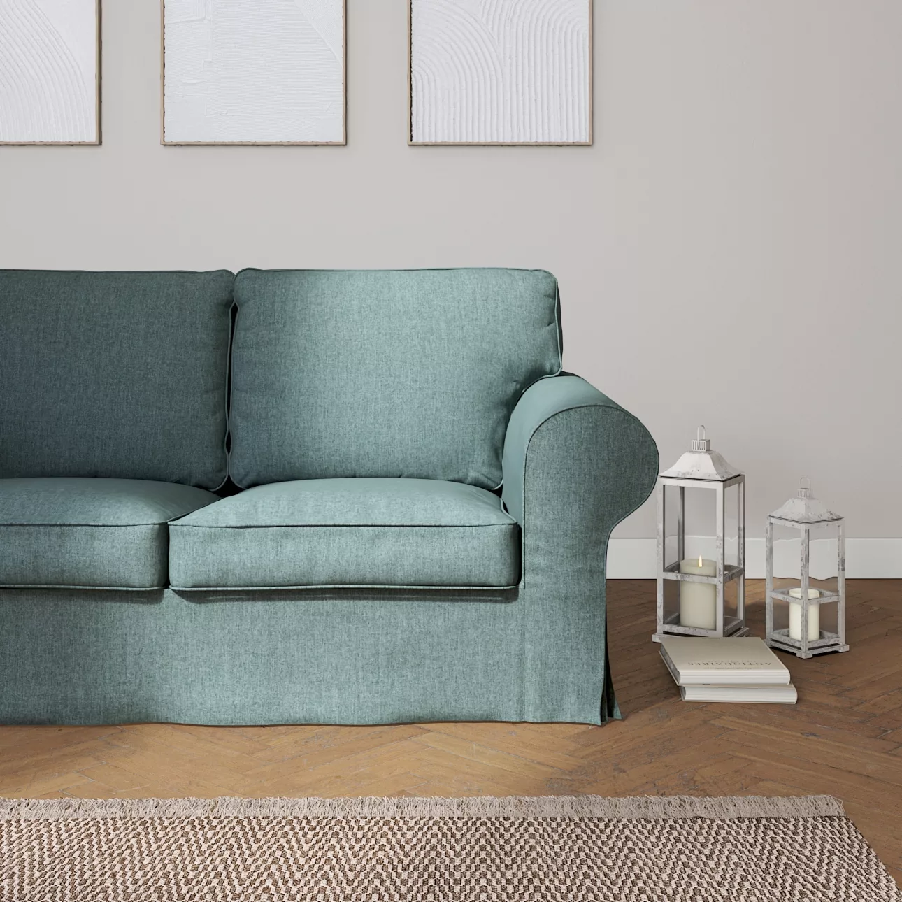 Bezug für Ektorp 2-Sitzer Schlafsofa ALTES Modell, grau- blau, Sofabezug Ek günstig online kaufen