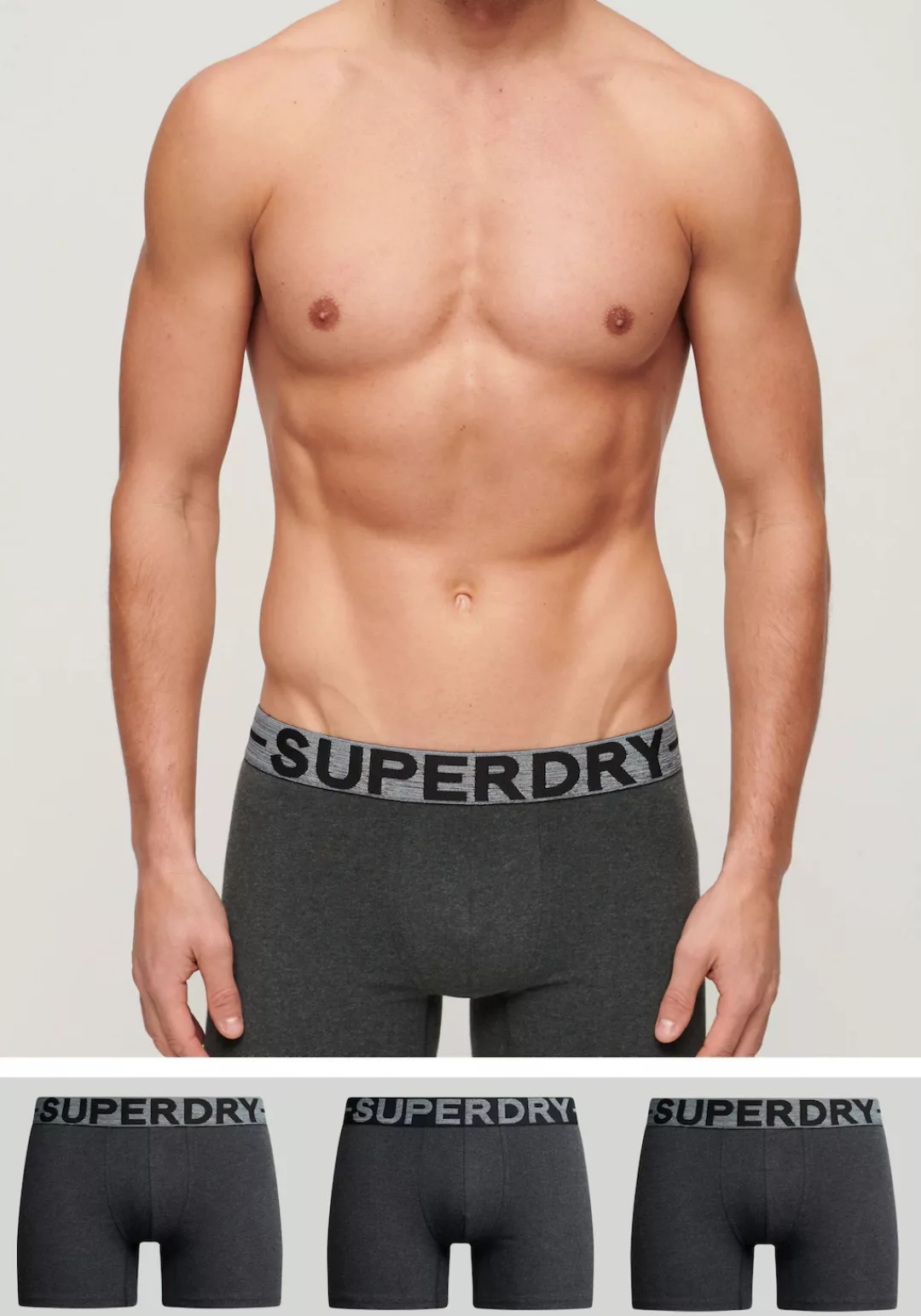 Superdry 3-er Set Boxer Briefs Schwarz, Orange & Grau günstig online kaufen