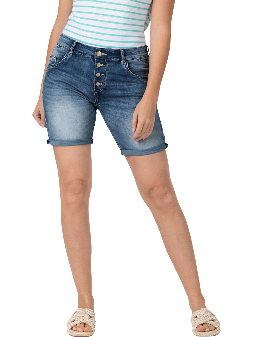 TIMEZONE Damen Jeans Short Regular JillyTZ - Regular Fit - Blau - Fresh Ind günstig online kaufen