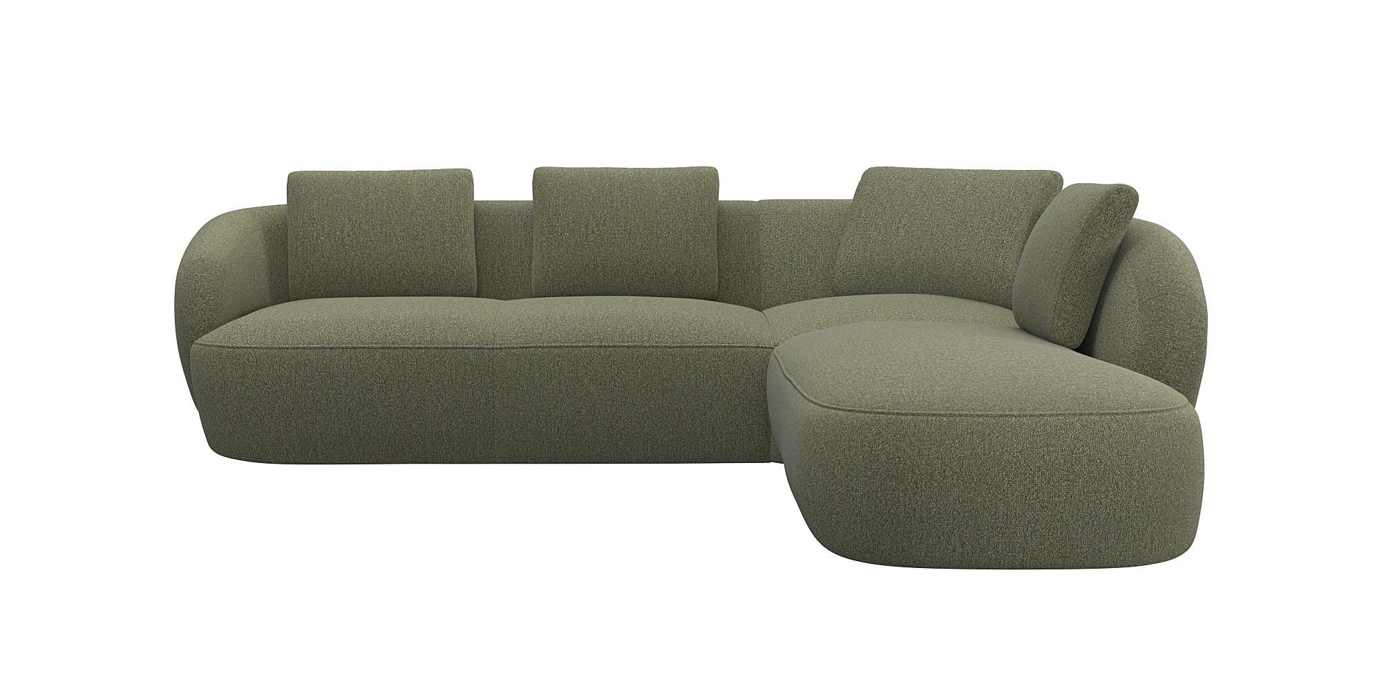 FLEXLUX Ecksofa »Torino, rund, L-Form, Sofa-Ecke mit Ottomane«, Modernes, o günstig online kaufen