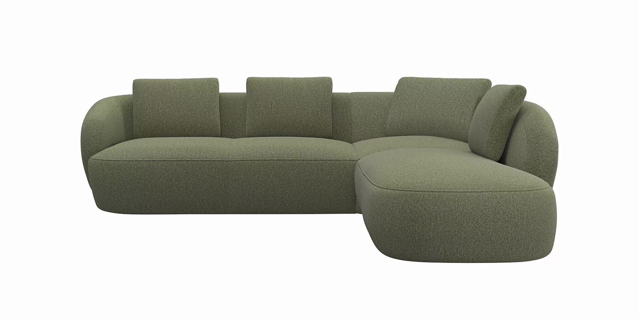 FLEXLUX Ecksofa "Torino, rund, L-Form, Sofa-Ecke mit Ottomane", Modernes, o günstig online kaufen