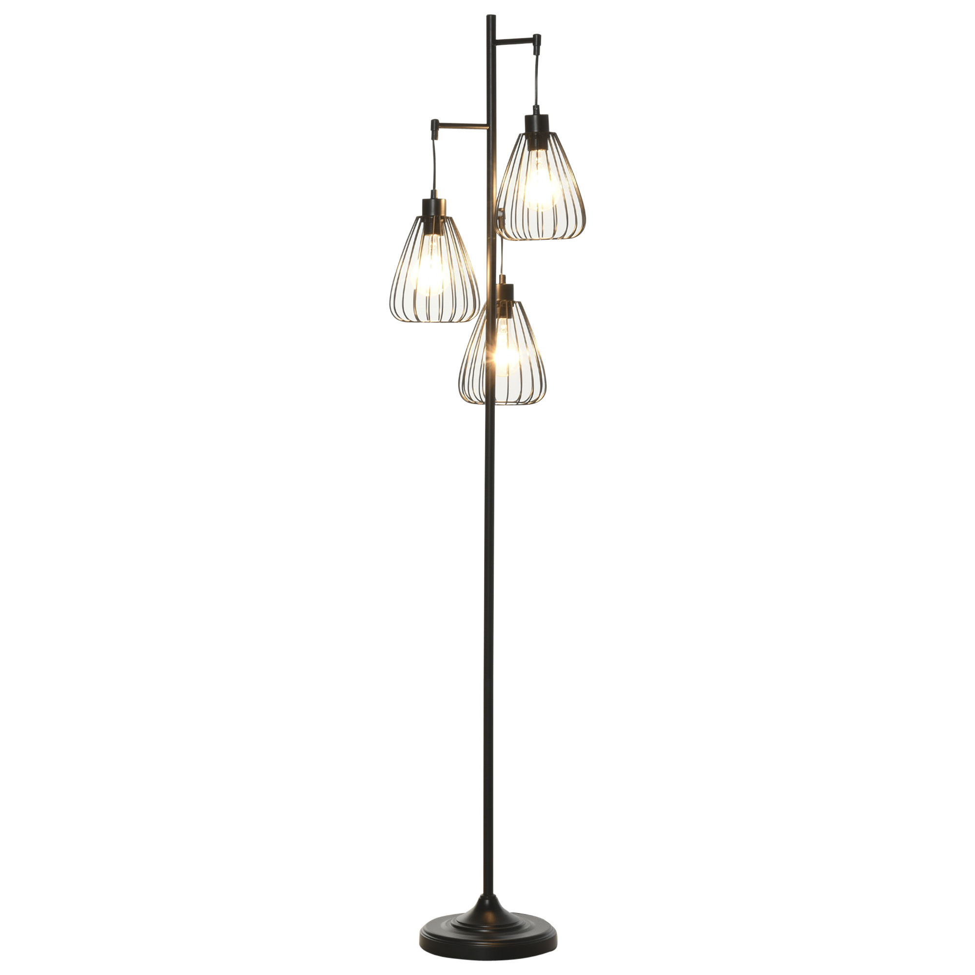 HOMCOM Vintage Industrielle Stehlampe aus Schwarzem Metall, Moderne Stehleu günstig online kaufen
