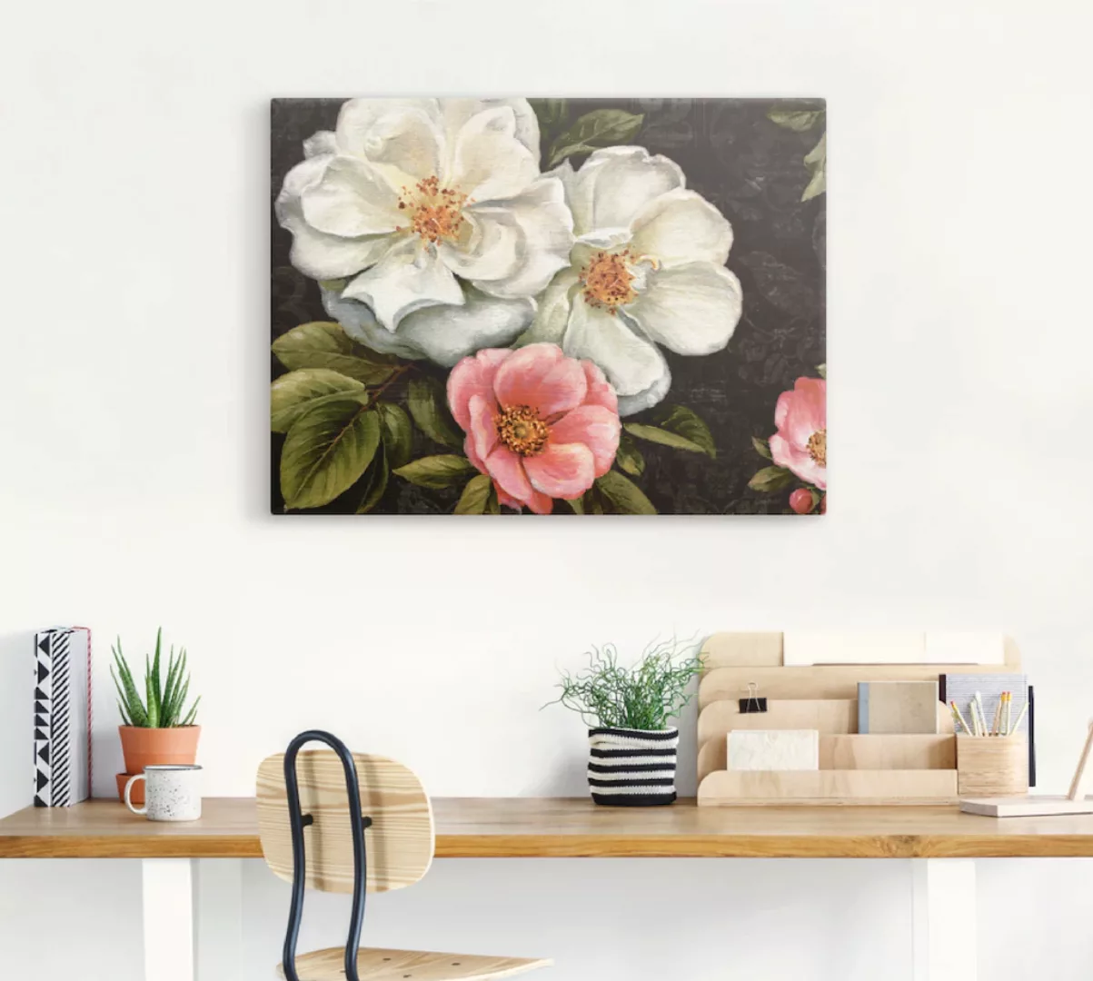 Artland Wandbild »Blumen Damast I«, Blumen, (1 St.), als Leinwandbild, Post günstig online kaufen