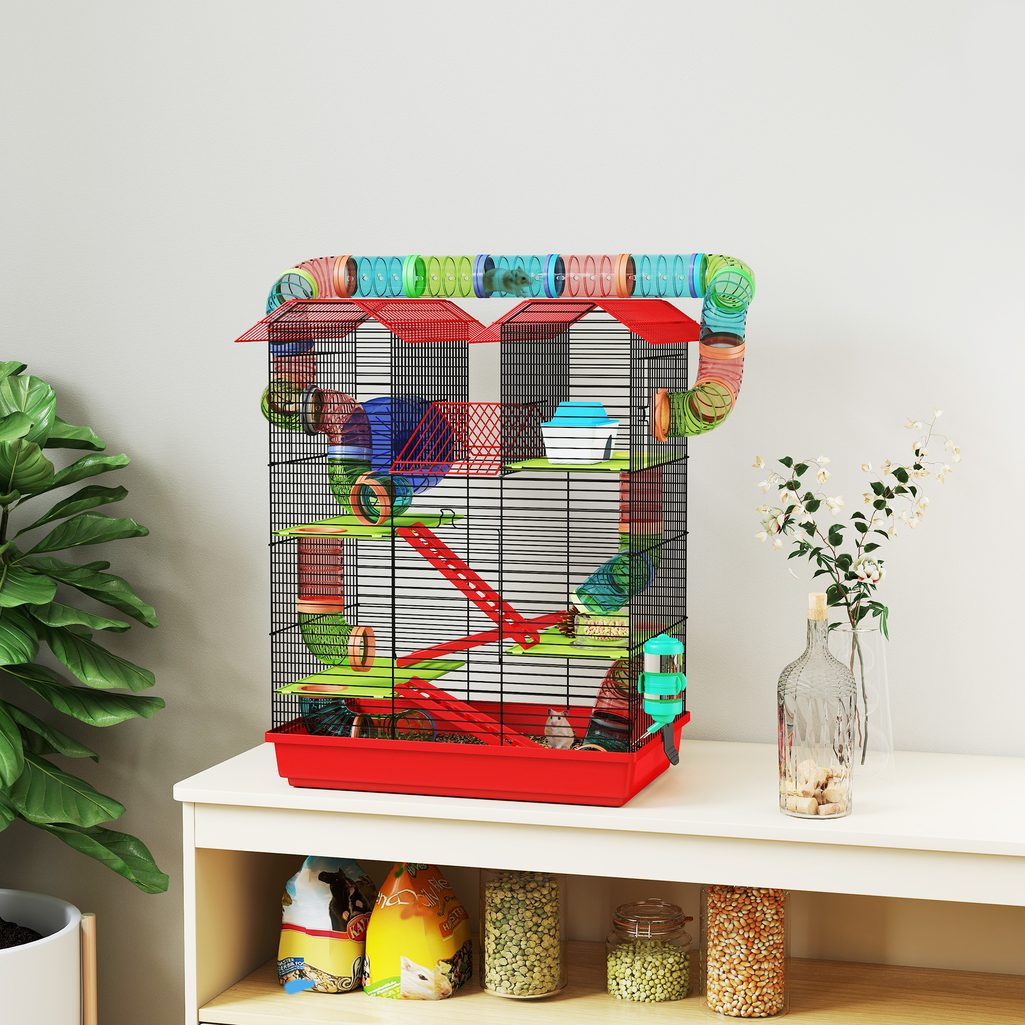 PawHut Käfig für Hamster Mäuse Kleintiere Nager mit Tunnel Futternapf Laufr günstig online kaufen