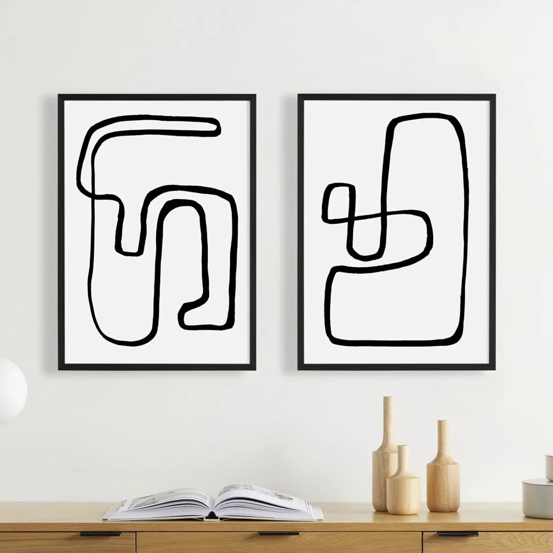 Rafael Farias 'Arla Abstract Knots' 2 x gerahmte Kunstdrucke (A2) - MADE.co günstig online kaufen
