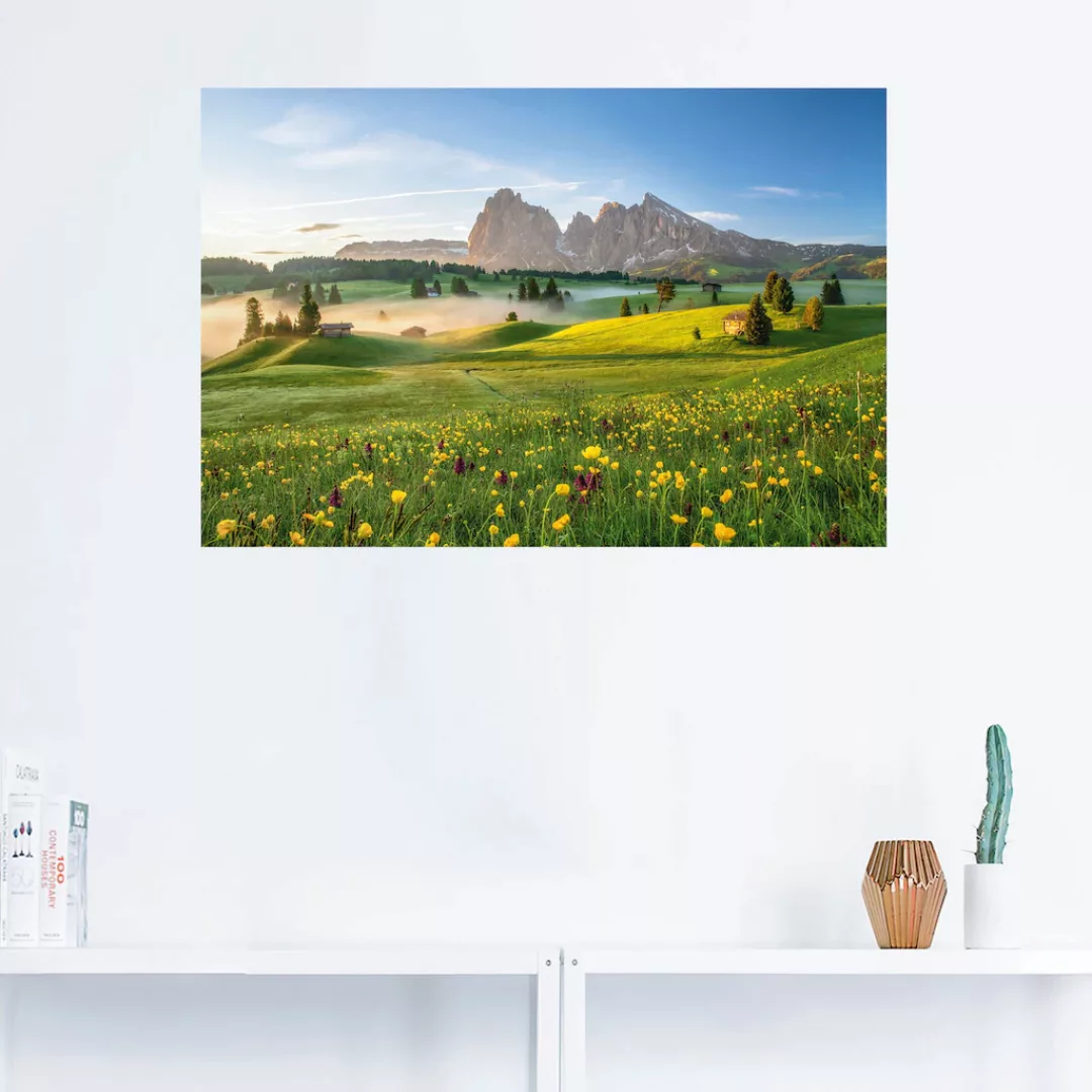 Artland Wandbild "Frühling auf der Seiser Alm", Berge & Alpenbilder, (1 St. günstig online kaufen