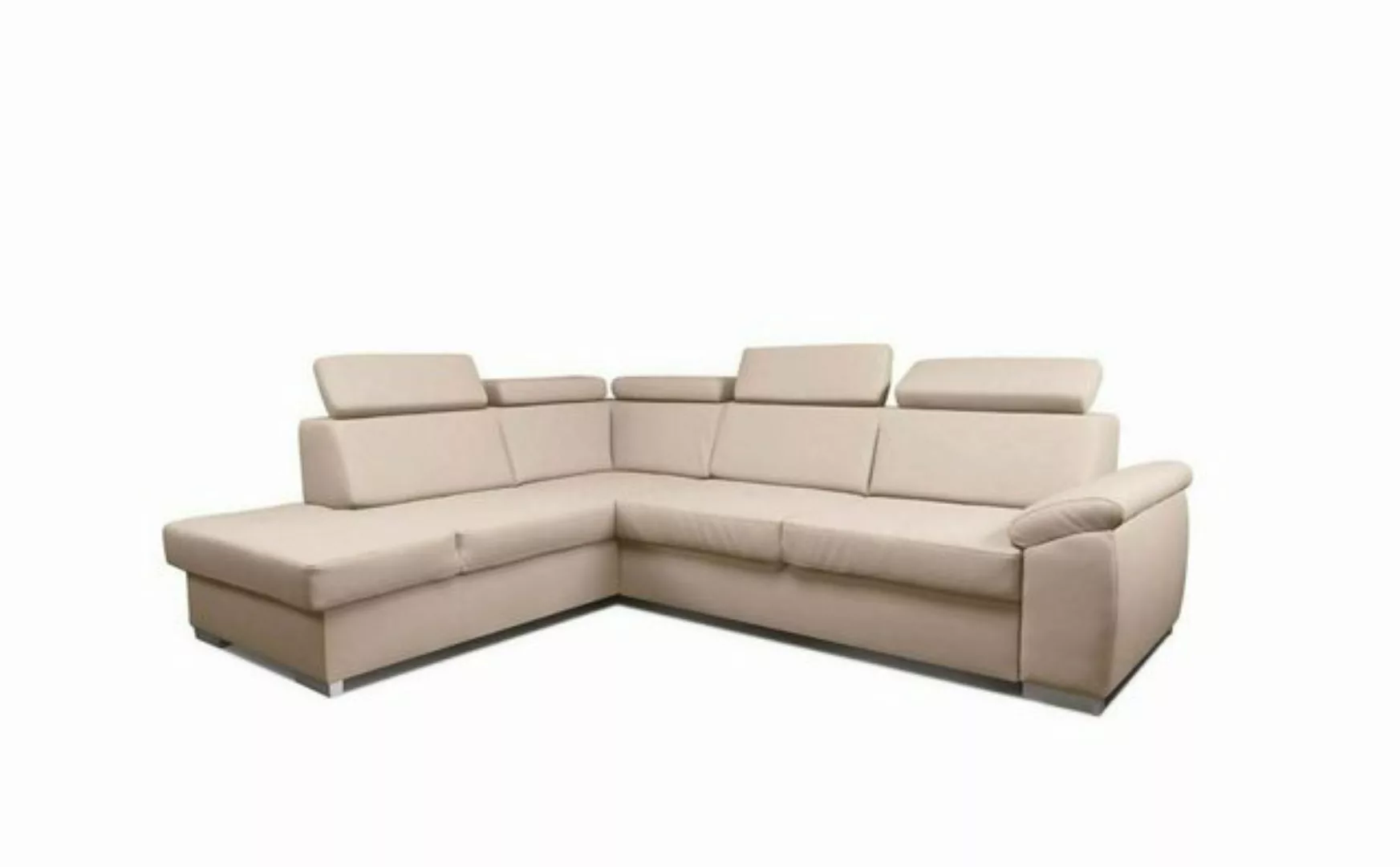 JVmoebel Ecksofa Beige Funktions Couch Schlafsofa Sofa Ecksofa Textl Sitz W günstig online kaufen