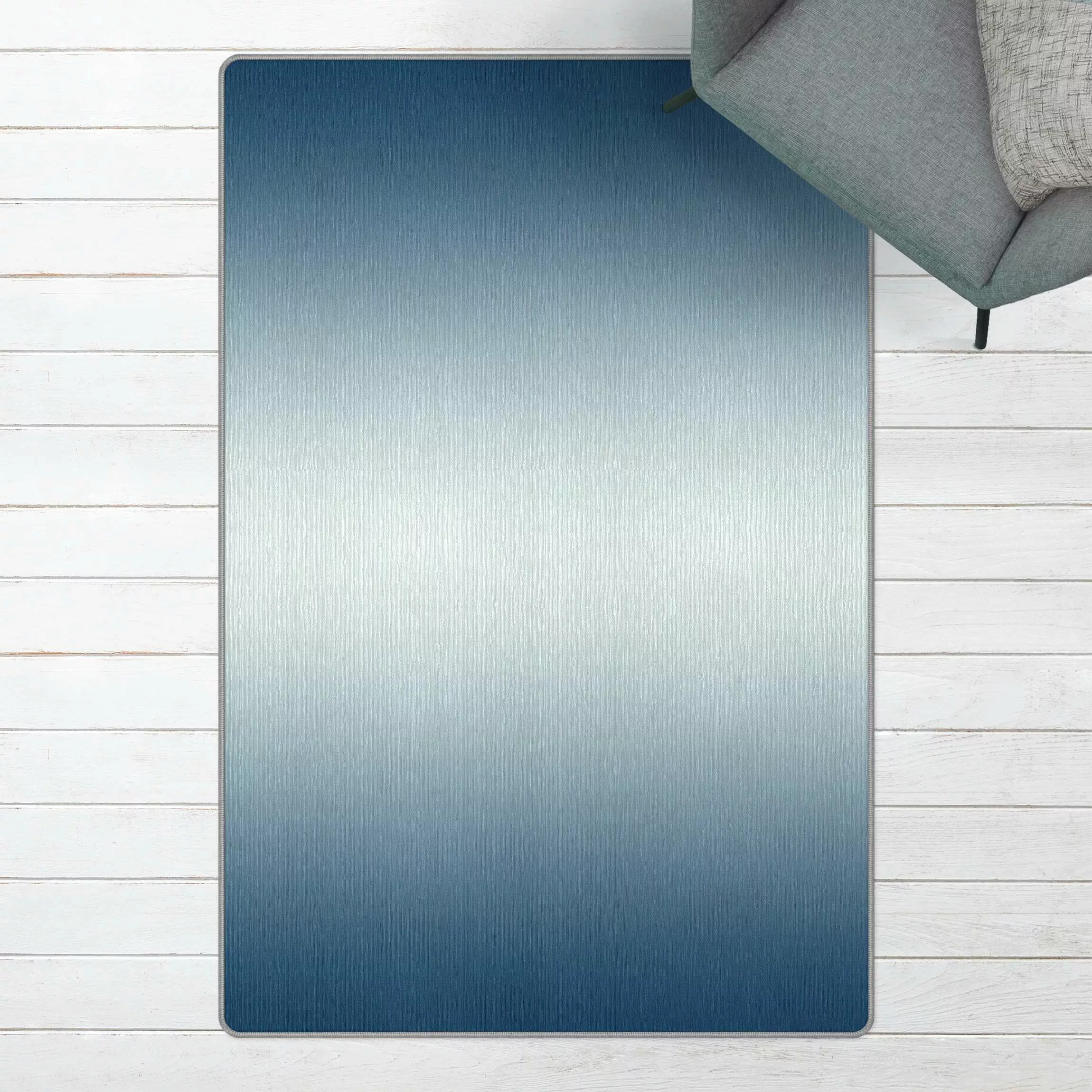 Teppich Blauer Horizontaler Farbverlauf günstig online kaufen