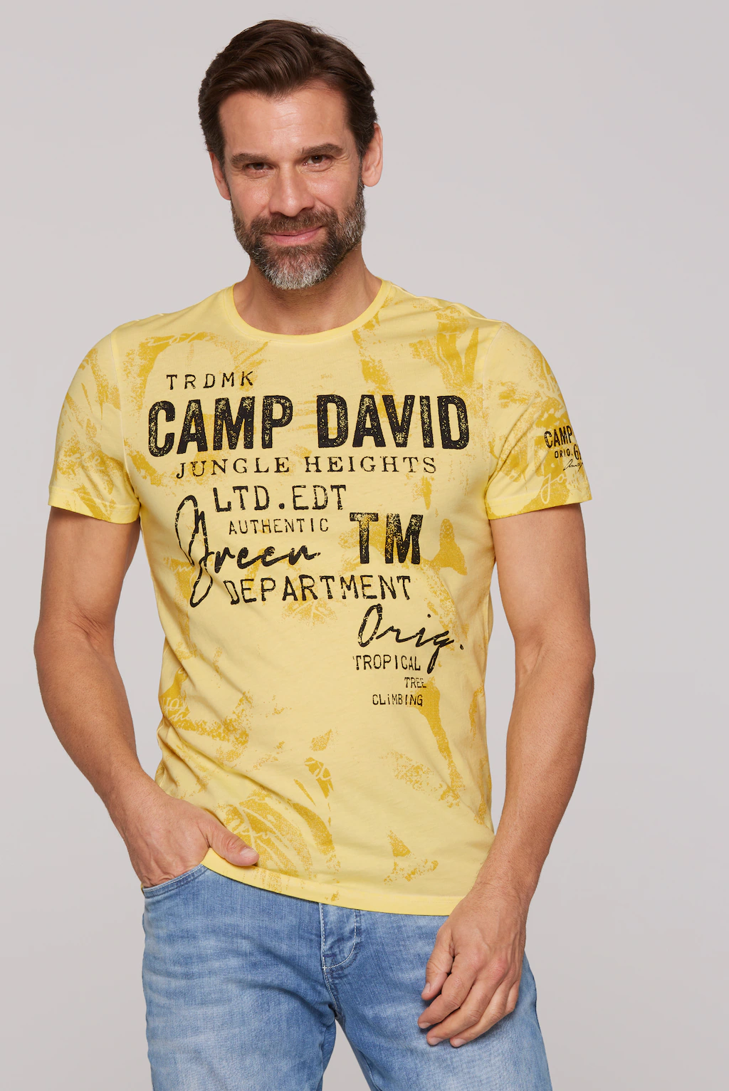 CAMP DAVID Rundhalsshirt, mit All Over-Print günstig online kaufen