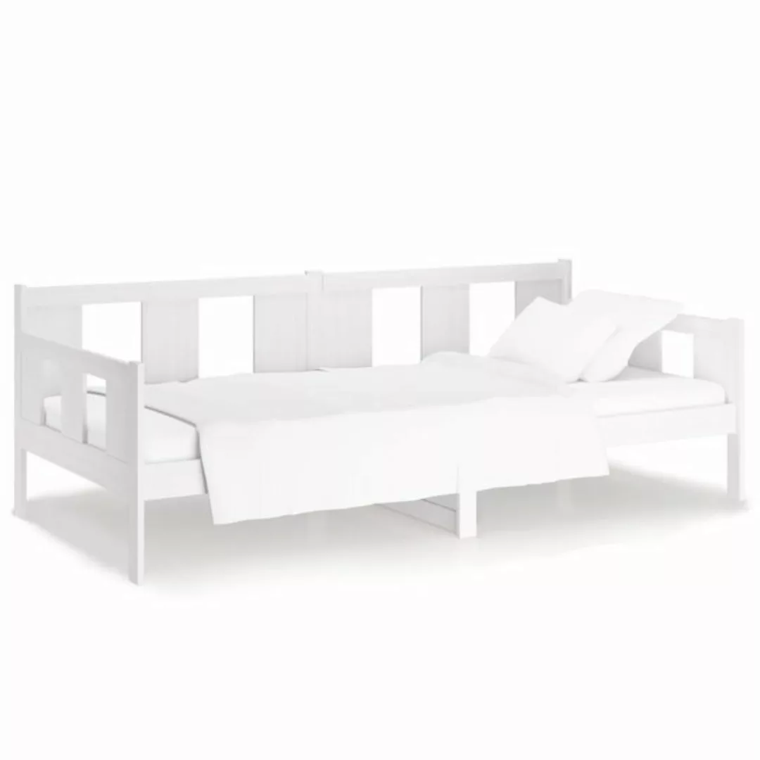 furnicato Bett Tagesbett Weiß Massivholz Kiefer 80x200 cm günstig online kaufen