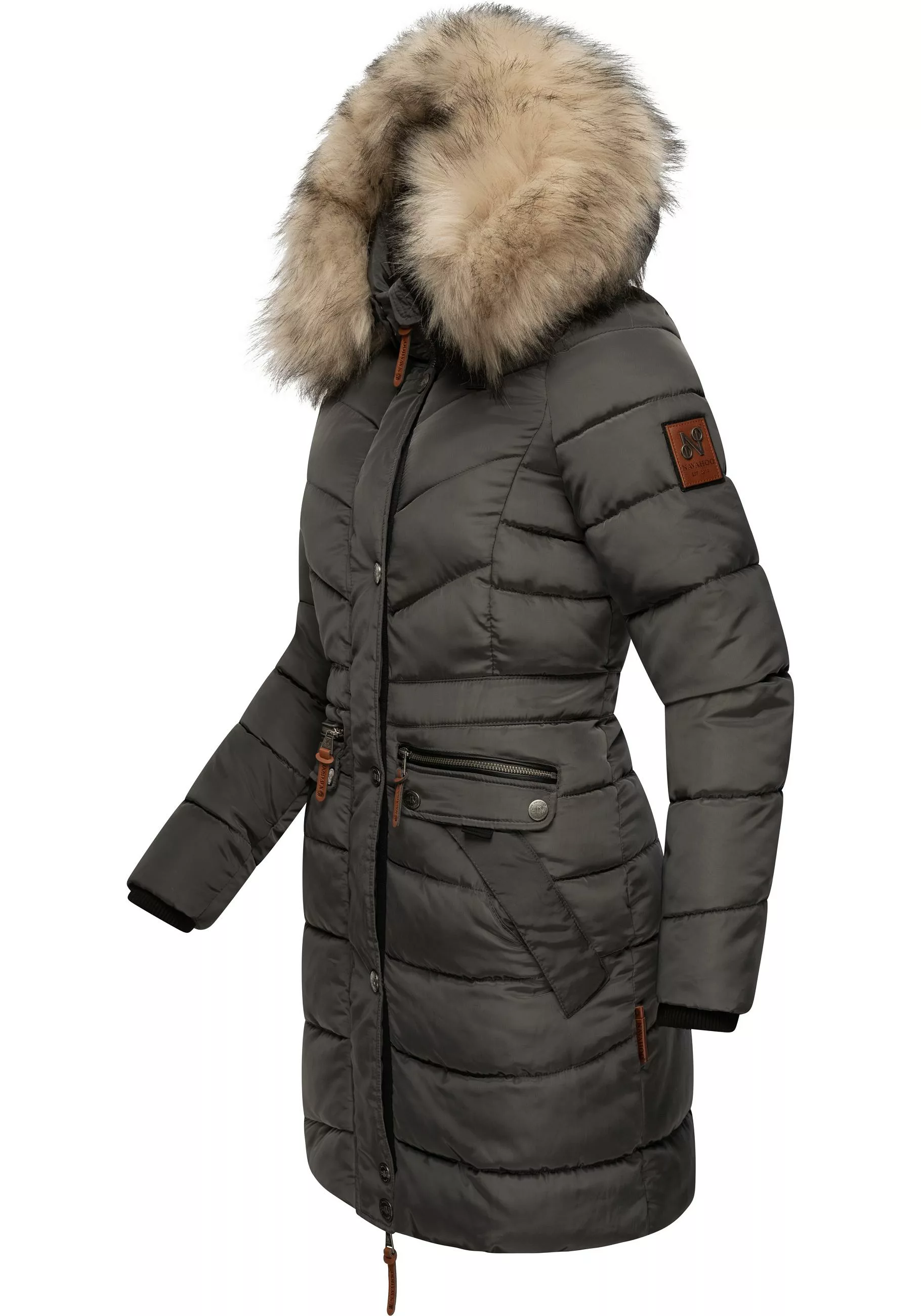 Navahoo Steppmantel "Paula", stylischer Winter Parka m. edlem Fellimitat günstig online kaufen