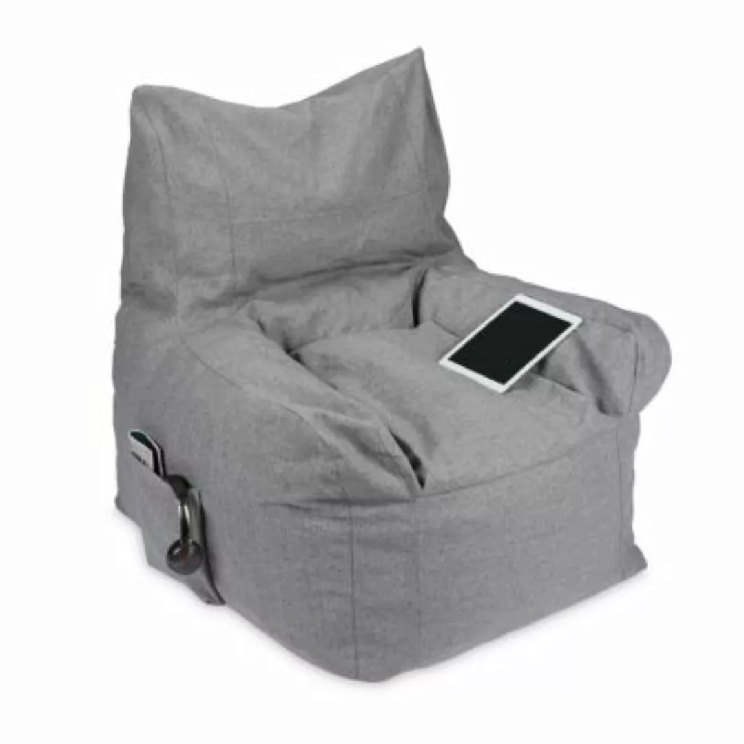 relaxdays Grauer Sitzsack mit Lehne grau günstig online kaufen