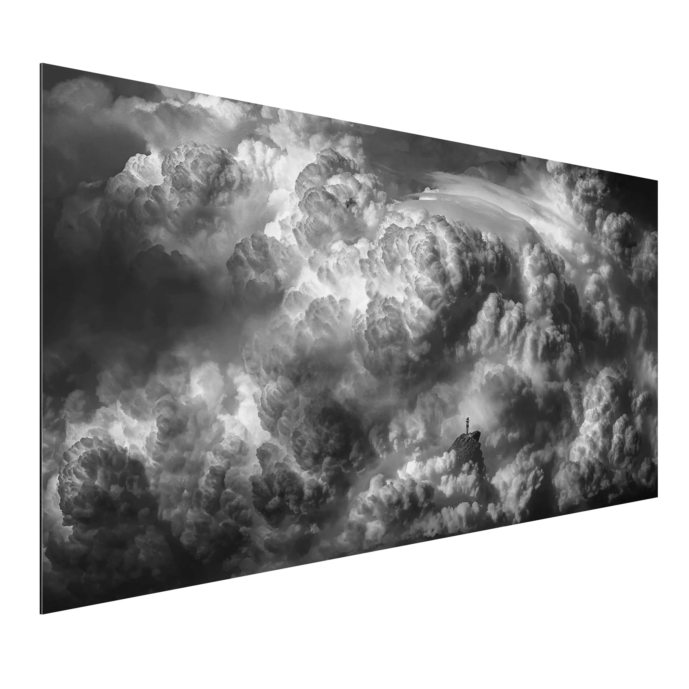 Alu-Dibond Bild Schwarz-Weiß - Querformat Ein Sturm zieht auf günstig online kaufen