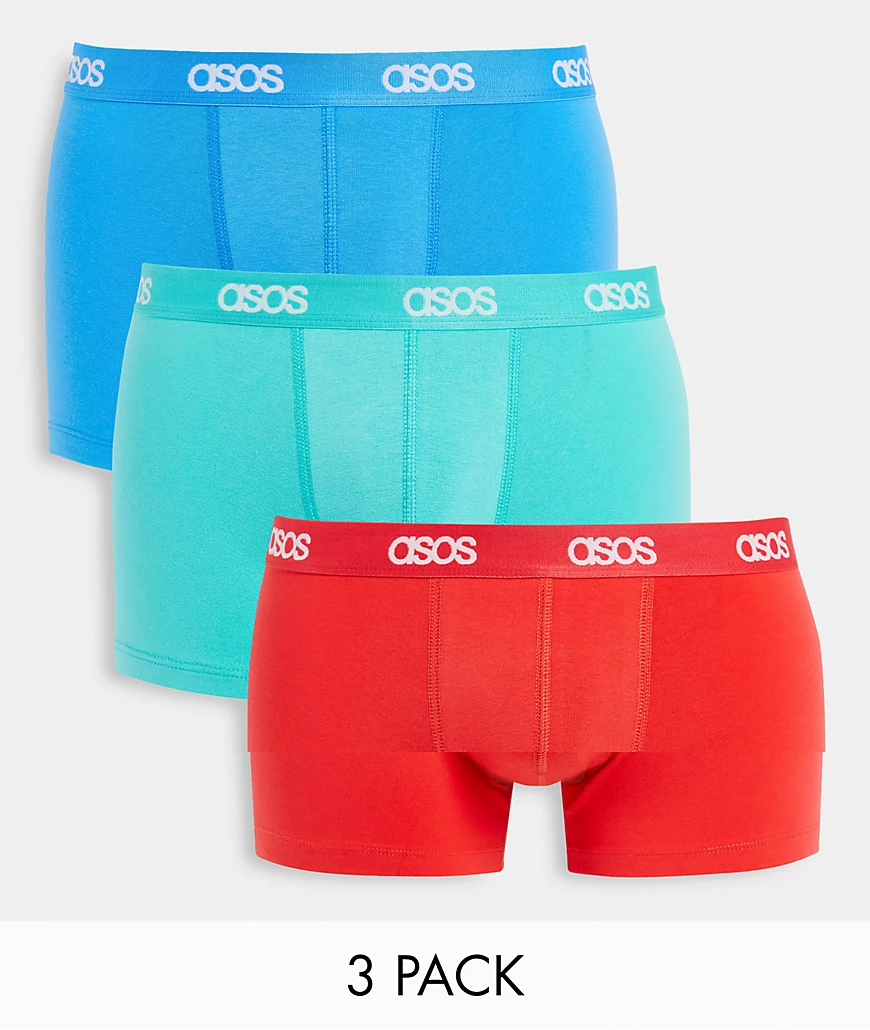 ASOS DESIGN – 3er-Pack Unterhosen in knalligen Farben-Mehrfarbig günstig online kaufen