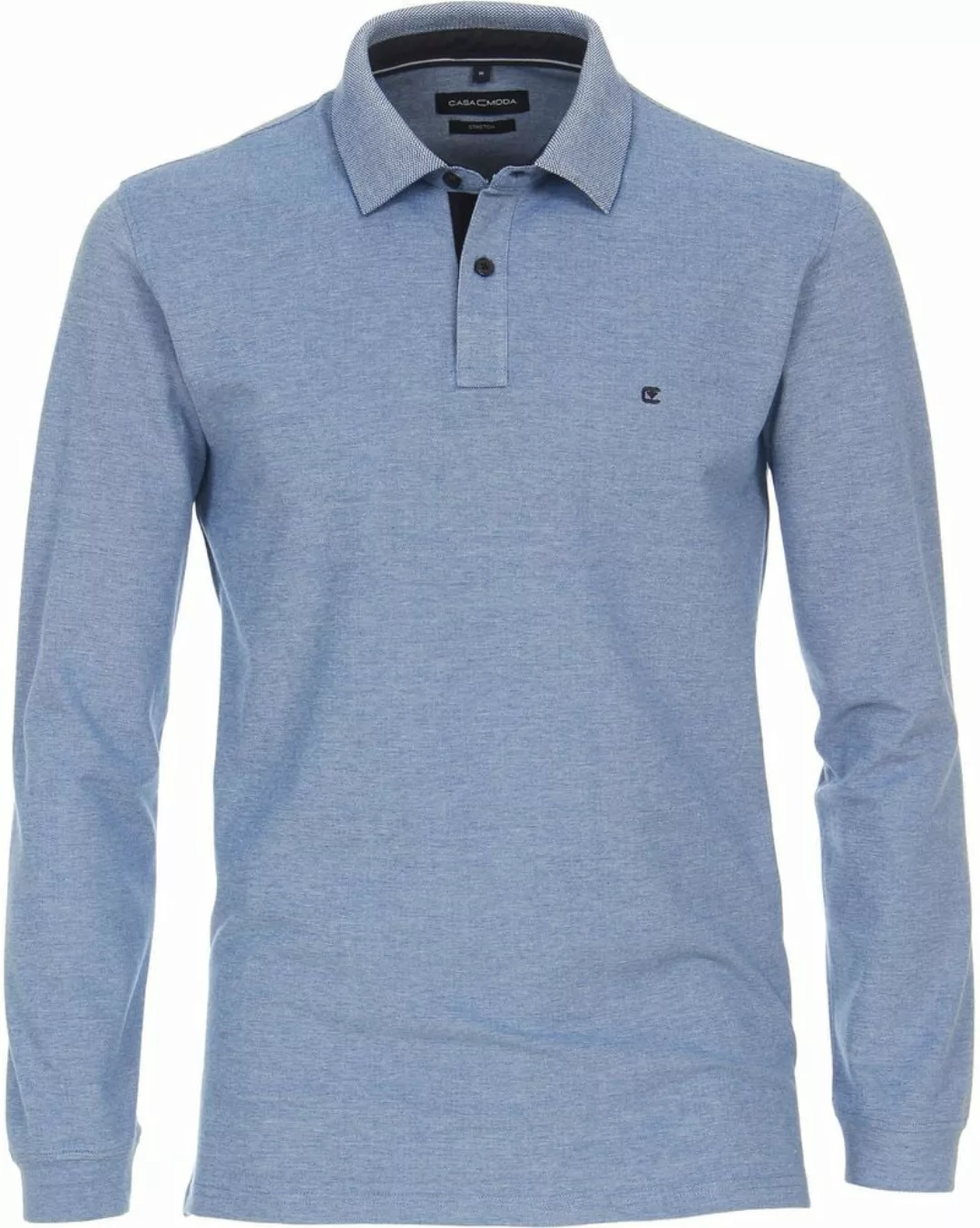 Casa Moda Longsleeve Poloshirt Hellblau - Größe M günstig online kaufen