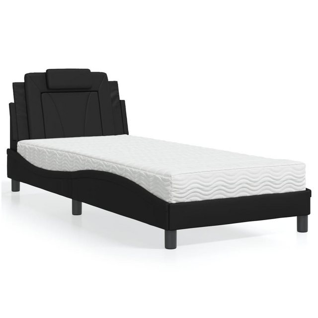 vidaXL Bett Bett mit Matratze Schwarz 80x200 cm Kunstleder günstig online kaufen