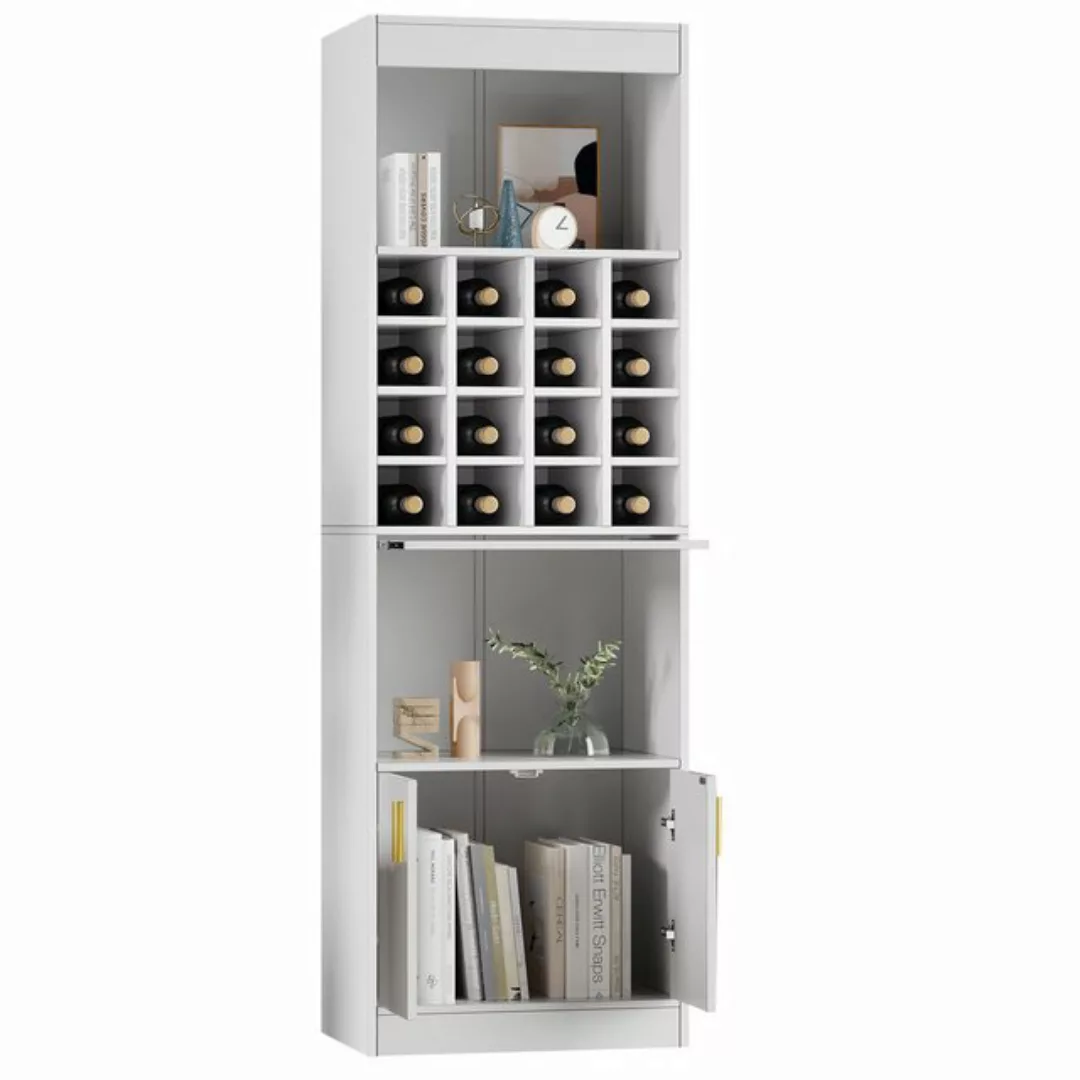 Merax Hochschrank mit Weinregal und Türen Eckschrank,Highboard,Vitrine,Bars günstig online kaufen