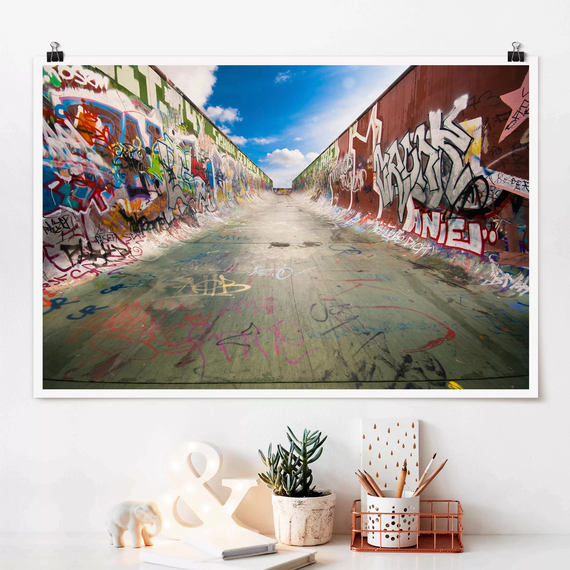 Poster - Querformat Skate Graffiti günstig online kaufen