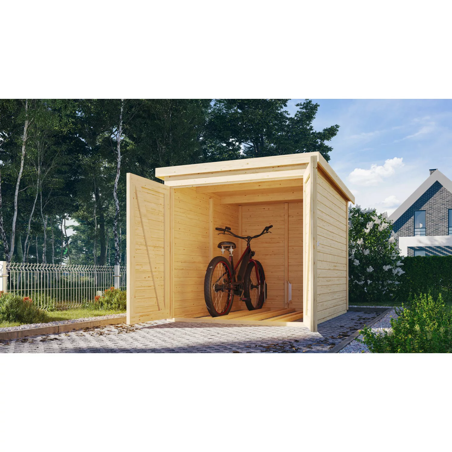 Karibu Fahrradgarage Naturbelassen 162,5 cm x 216,5 cm günstig online kaufen