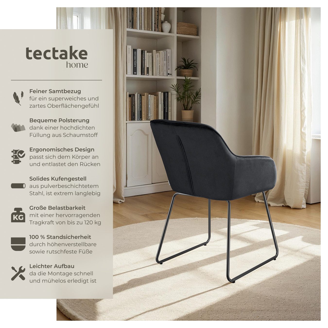 tectake Esszimmerstuhl Jeane (Set., 2 St), günstig online kaufen