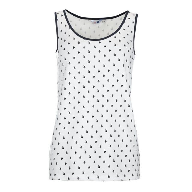 modAS Rundhalsshirt Damen Top mit Print Maritim - Basic Shirt ohne Ärmel au günstig online kaufen
