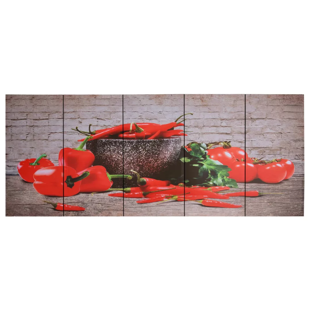 Leinwandbild-set Paprika Mehrfarbig 150×60 Cm günstig online kaufen