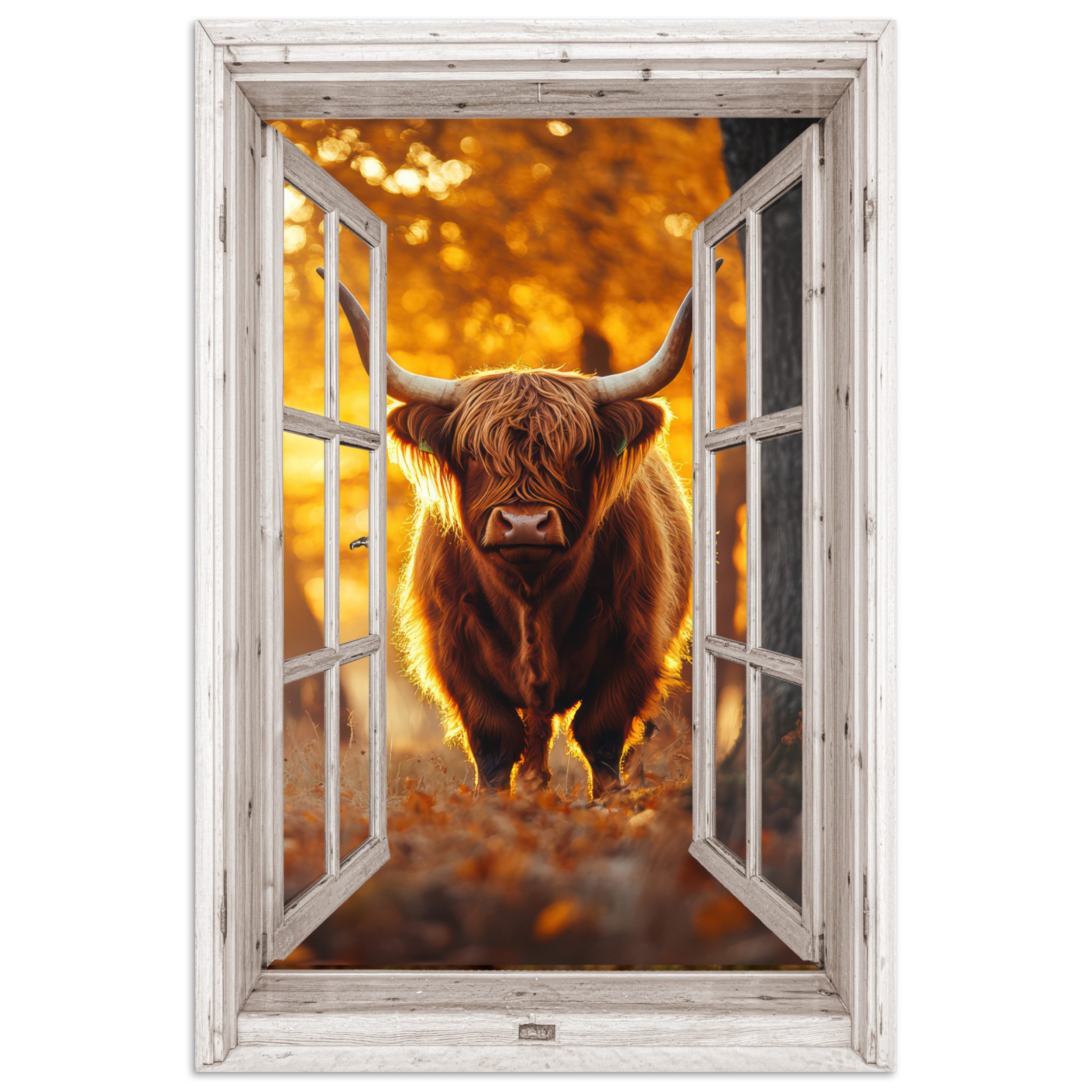 MuchoWow Poster Schottische Highlander - Wald günstig online kaufen