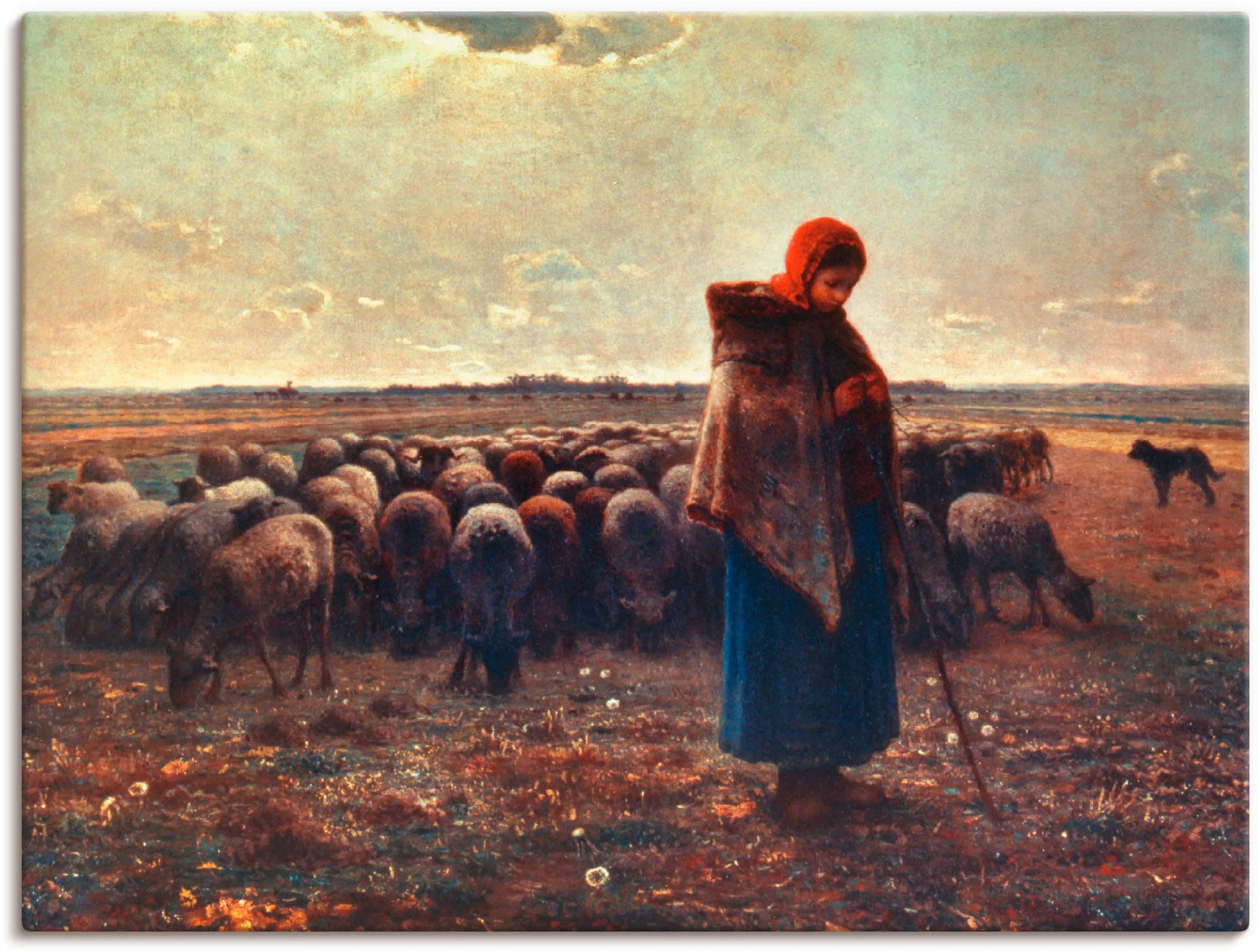 Artland Wandbild "Schäferin mit ihrer Herde, 1863", Berufe, (1 St.) günstig online kaufen