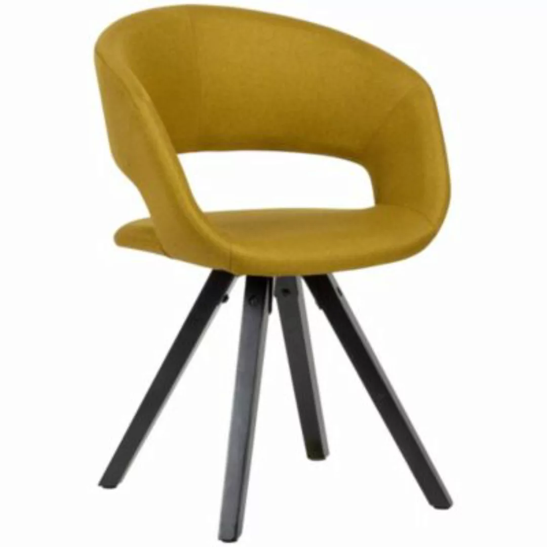 FineBuy Esszimmerstuhl mit Stoffbezug 39 x 43 cm Sitzfläche gelb günstig online kaufen