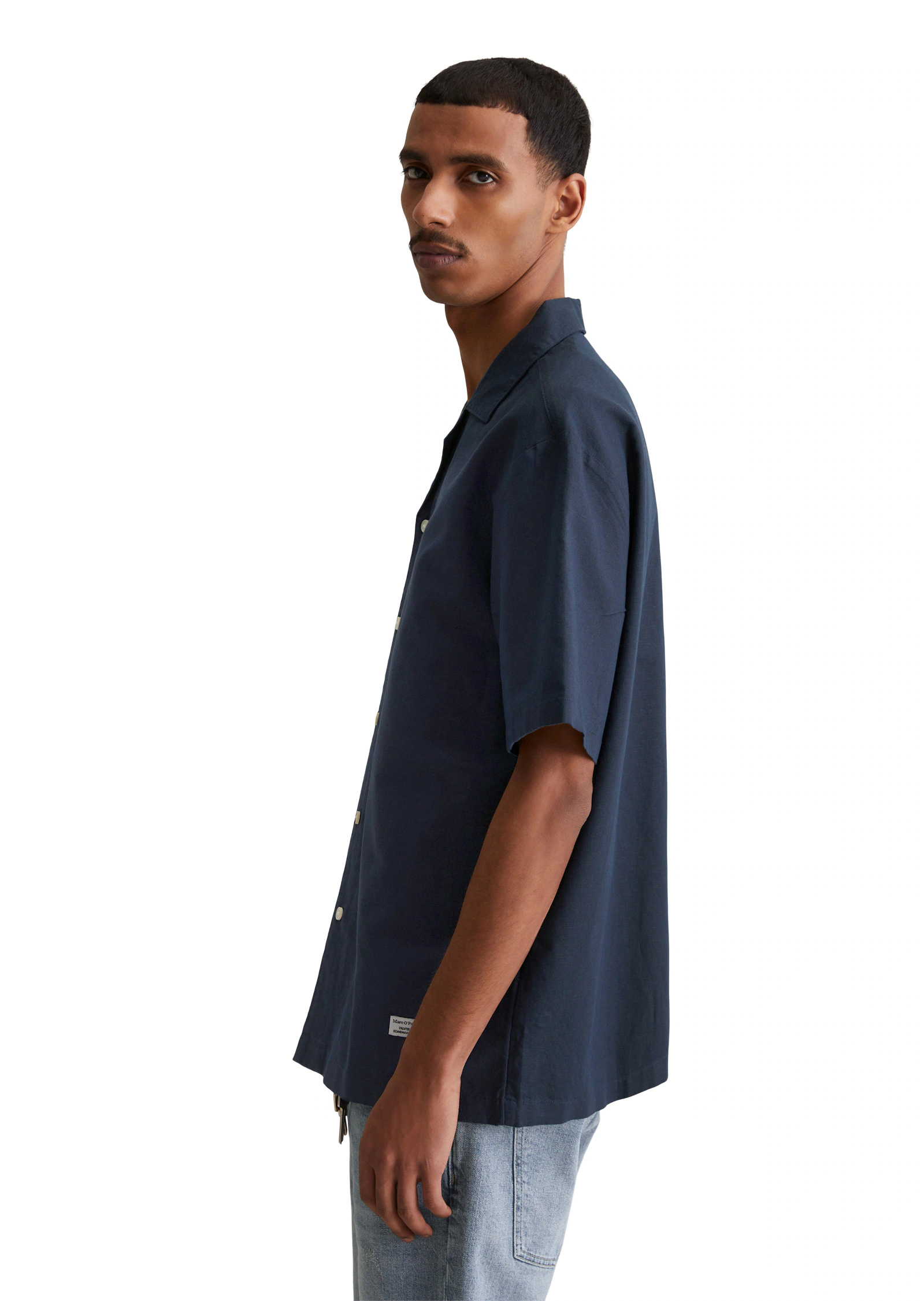 Marc OPolo DENIM Kurzarmhemd "aus Leinen-Bio-Baumwoll-Mix" günstig online kaufen