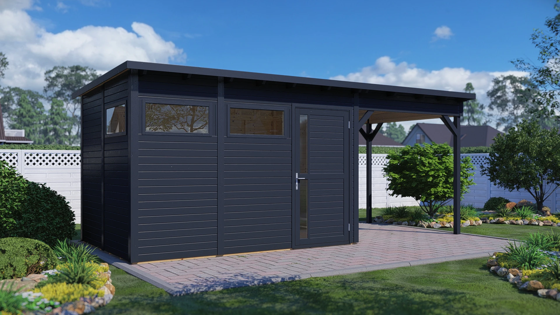 BERTILO Gartenhaus "Pentus 3 Lounge anthrazit" günstig online kaufen