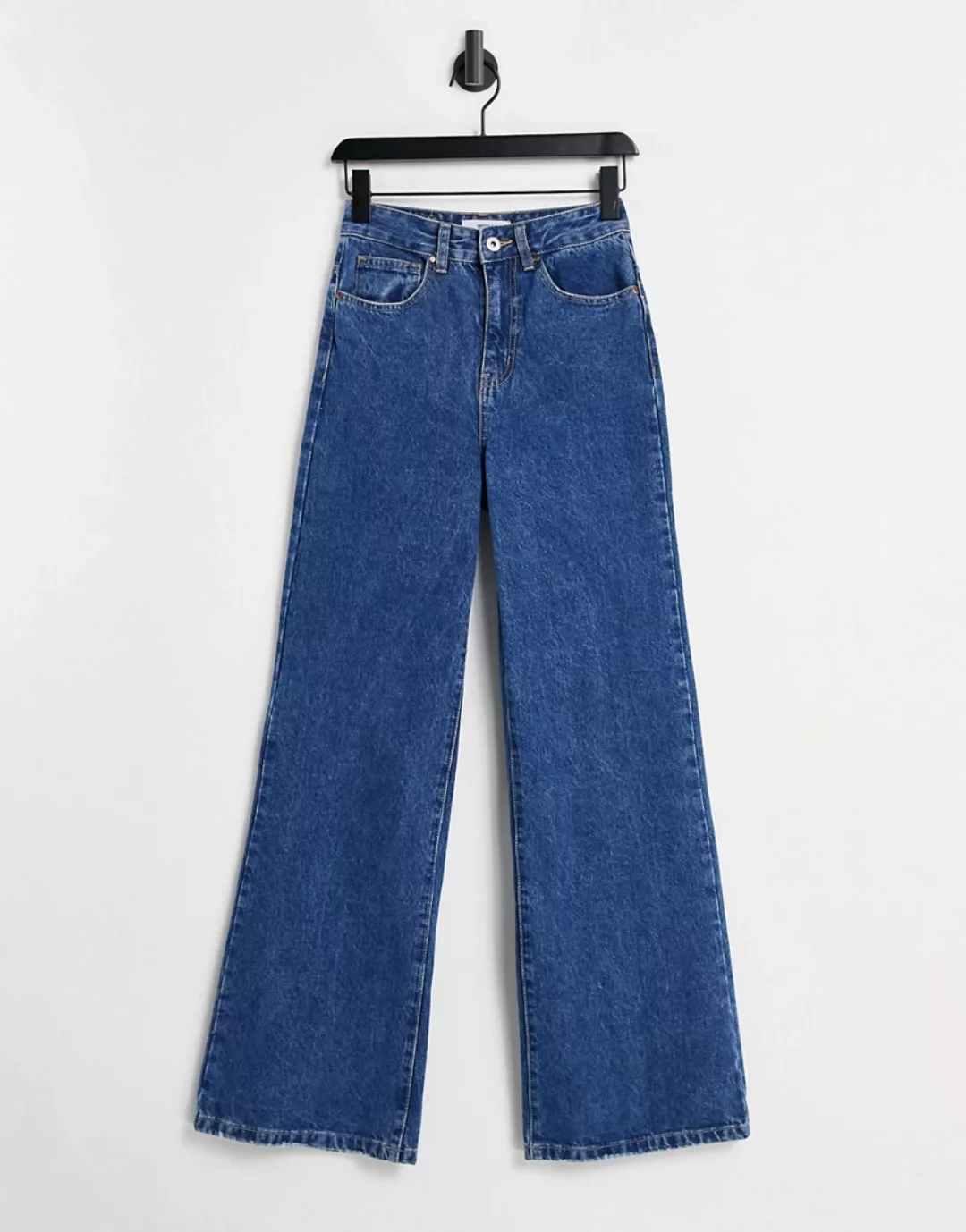 Cotton:On – Jeans mit weitem Bein in verwaschenem Mittelblau günstig online kaufen