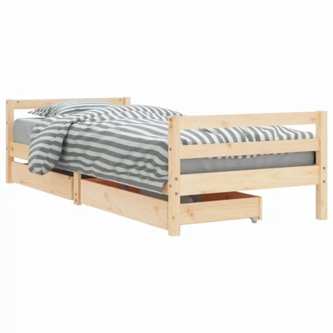 vidaXL Kinderbett, Jugendbett mit Schubladen 80x200 cm Massivholz Kiefer günstig online kaufen