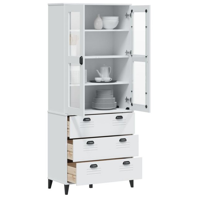 vidaXL Buffet Buffet Buffetschrank Highboard VIKEN Weiß 80x40x190 cm Massiv günstig online kaufen