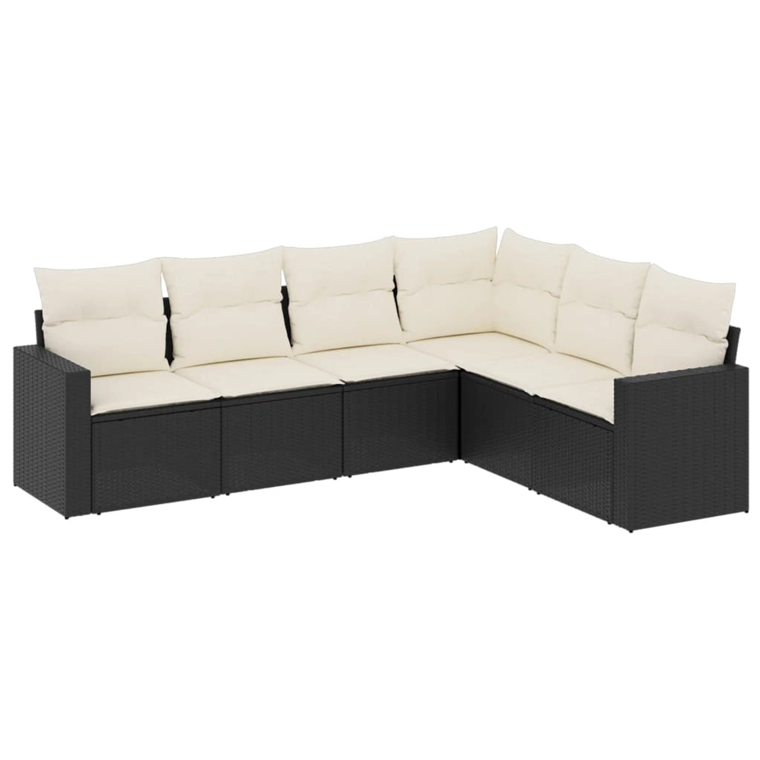 vidaXL 6-Tlg Garten-Sofagarnitur mit Kissen Schwarz Poly Rattan 3218996 günstig online kaufen