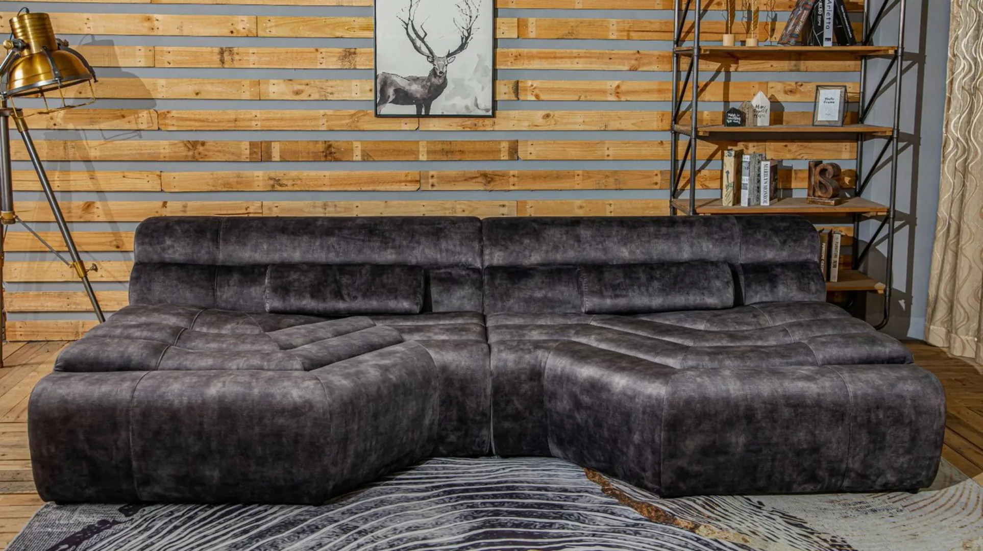 KAWOLA Big-Sofa TARA, Sofa Velvet Vintage versch. Farben günstig online kaufen