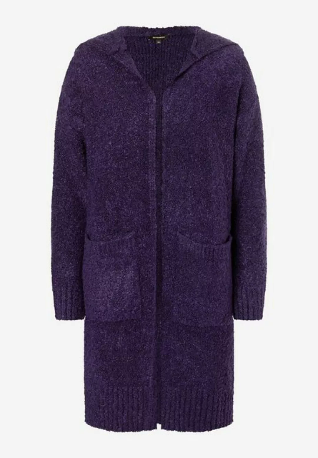 lange Kapuzen-Strickjacke, pure purple, Herbst-Kollektion günstig online kaufen