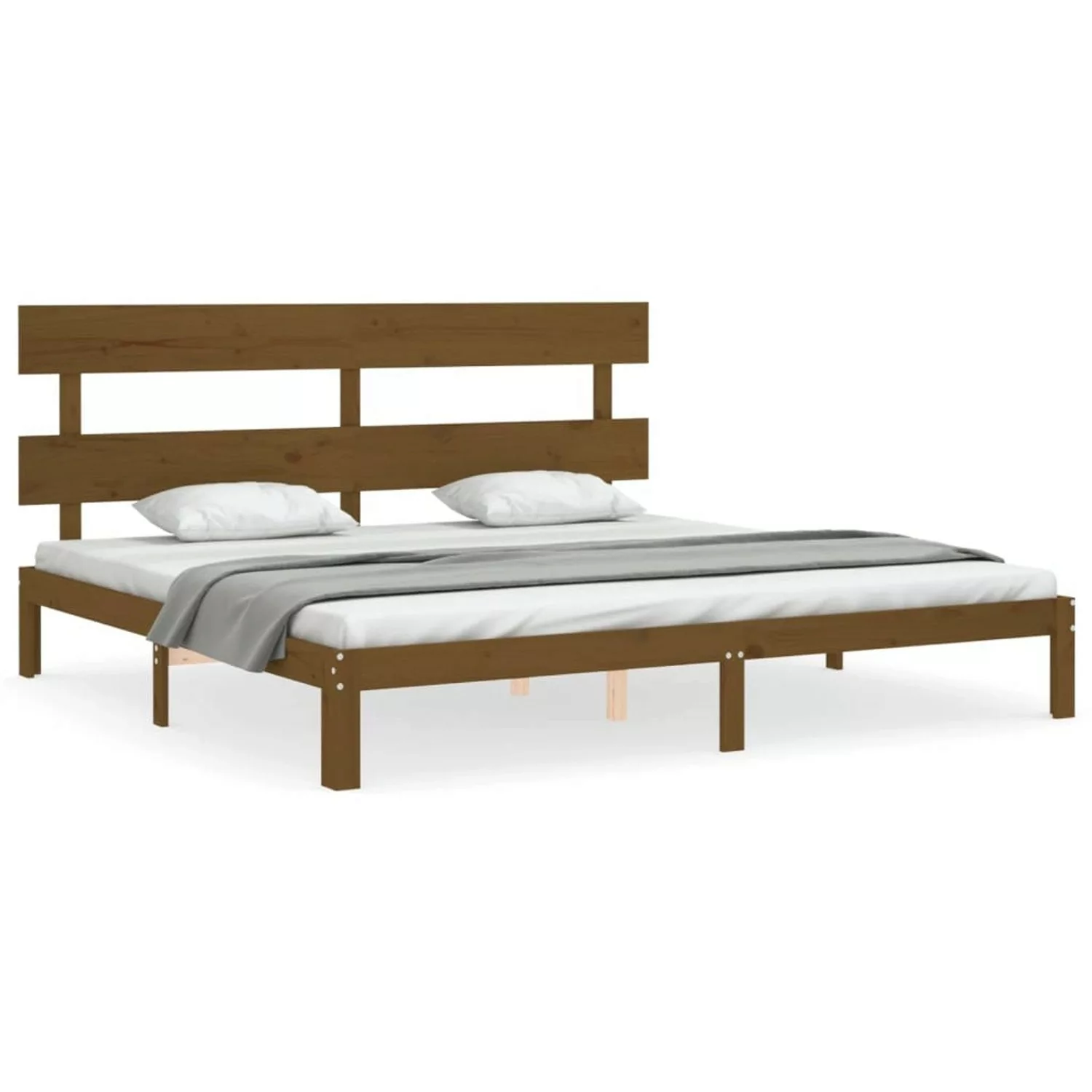 vidaXL Massivholzbett mit Kopfteil Honigbraun 200x200 cm1689963 günstig online kaufen