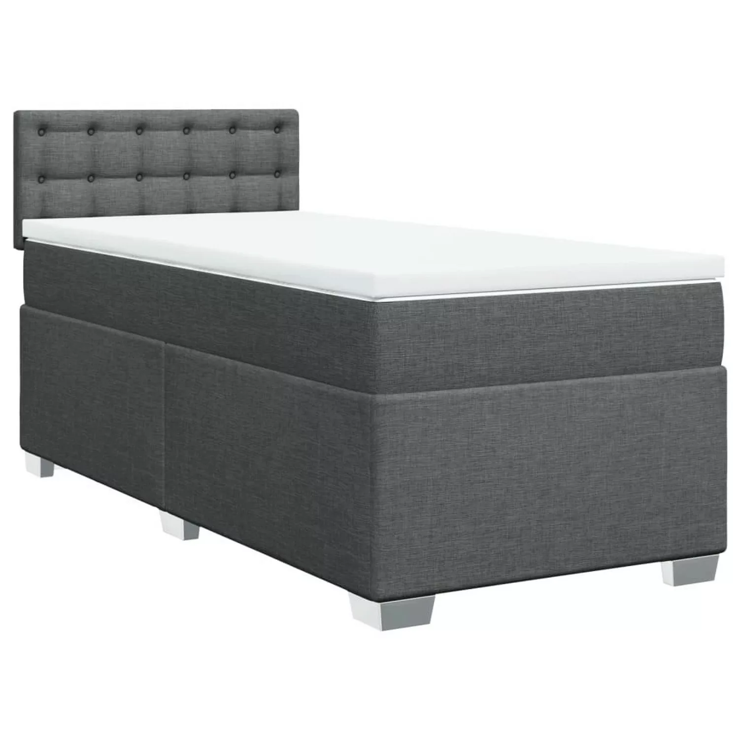 vidaXL Boxspringbett mit Matratze Dunkelgrau 100x200 cm Stoff2097788 günstig online kaufen