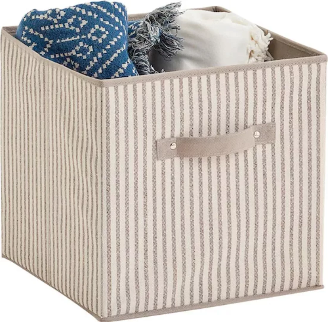 Zeller Present Aufbewahrungsbox »Stripes«, faltbar, Vlies, beige günstig online kaufen