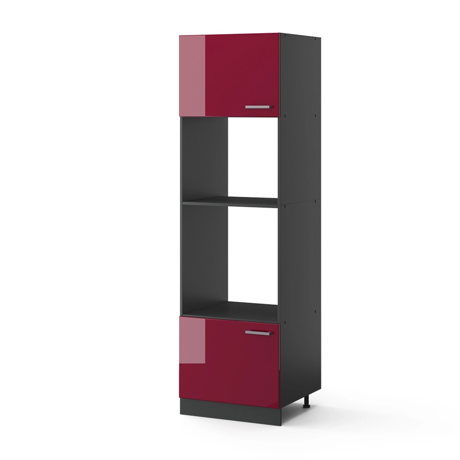 Vicco Mikrowellenumbauschrank R-Line, Bordeaux Hochglanz/Anthrazit, 60 günstig online kaufen