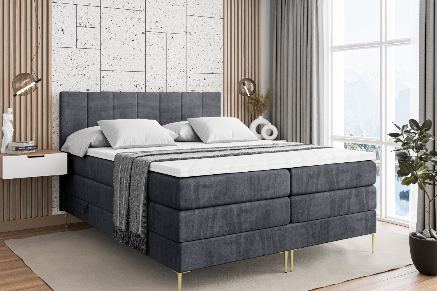 ALTDECOR Boxspringbett MOETI-F KING (Multipocket-Matratze H4, günstig online kaufen