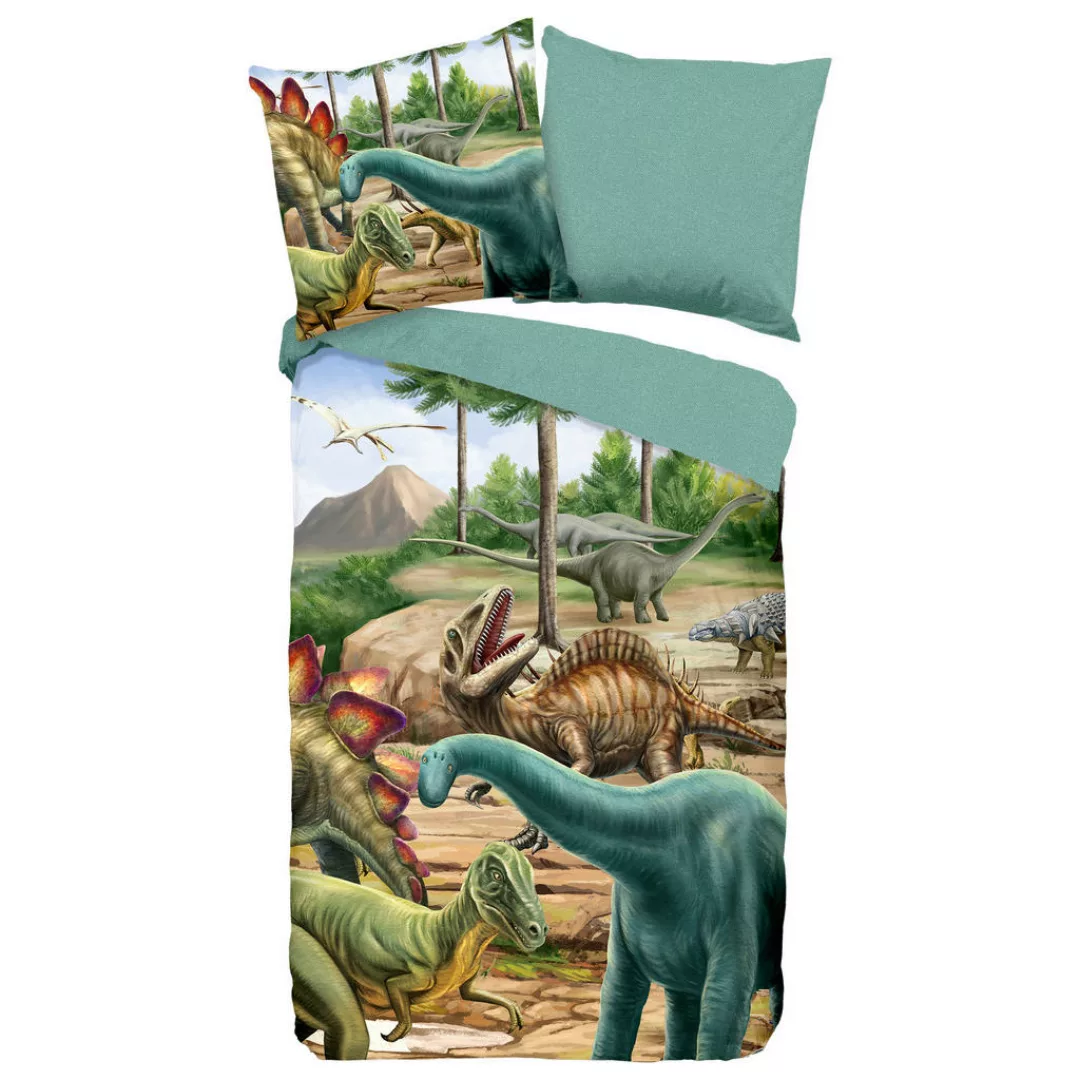 good morning Kinderbettwäsche »Prehistory Dinos«, (2 tlg.), 100% Baumwolle/ günstig online kaufen